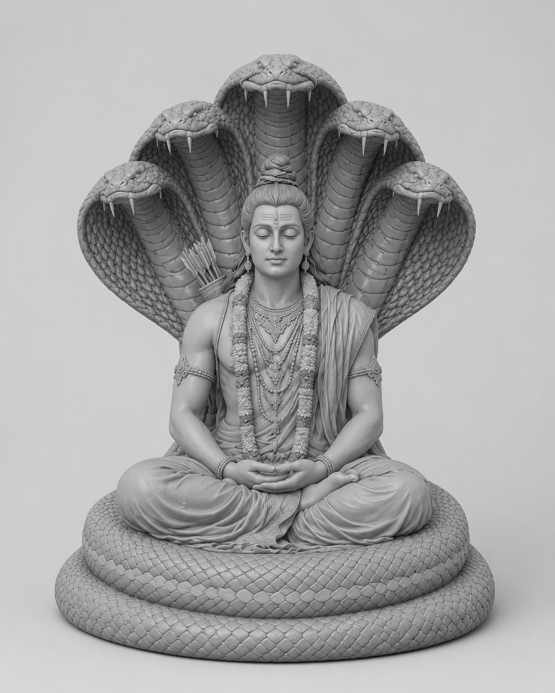 Ram Ji On Sheshnaag 3D Model (5 Inch)
